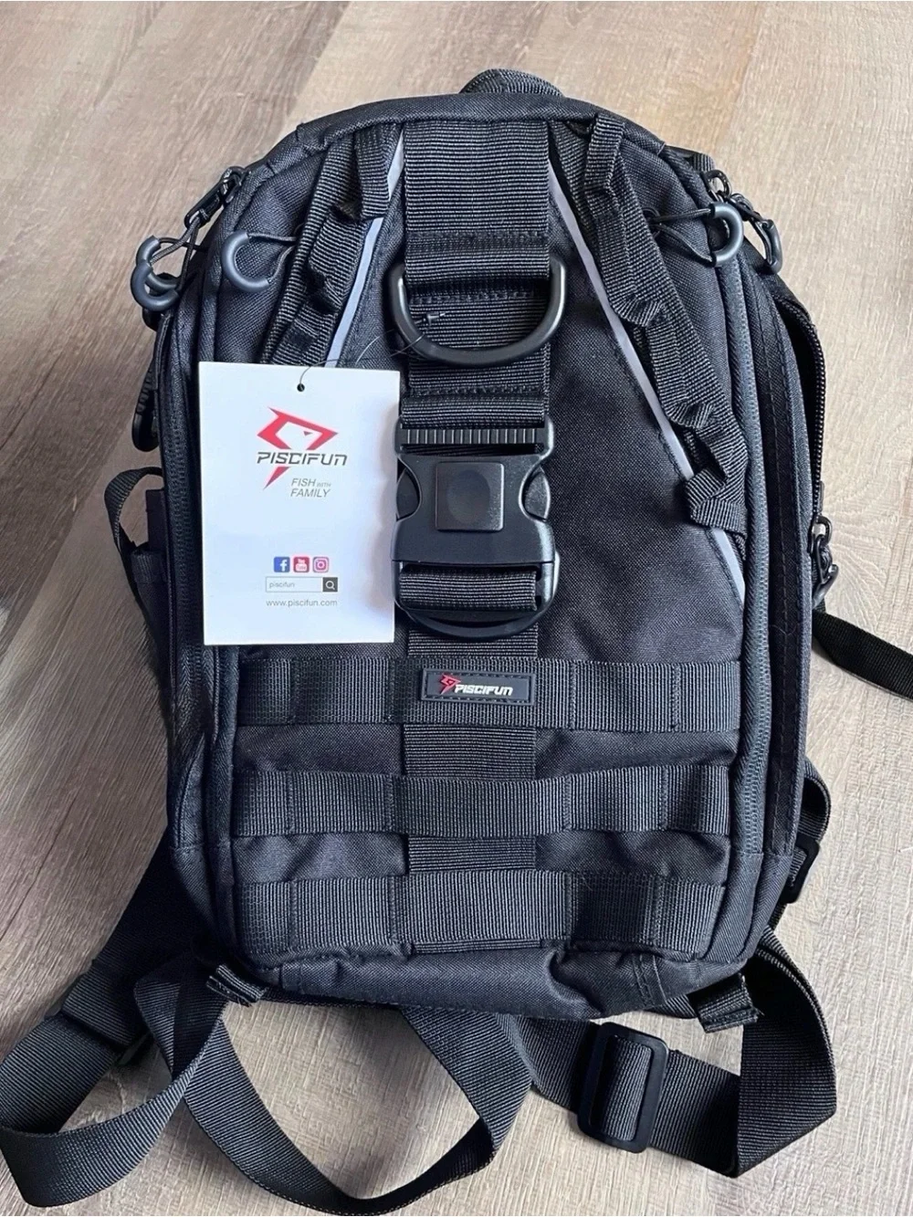 Black Tactical Fishing Sling Bag